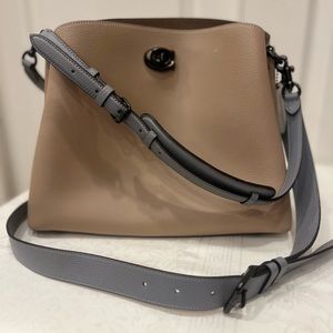 Coach neutral/grey combination color mid size shoulder bag